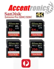 SD Card SanDisk Extreme Pro SDHC SDXC 32GB 64GB 128GB 256GB UHS-I 4K 170MB/s