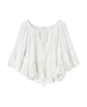 LIAM COTTON AND LINEN TOP FR34,FR38 White