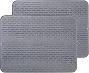 To encounter Silicone Dish Drying Mat - Extral Large 24" x 18" - Set of 2 Flexible Rubber Drying Mat, Heat Resistant Silicone Trivet, Counter Top Mat, Dish Draining Mat, Sink Mat