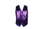 Mens Dark Purple Sequin Patterned Vest Waistcoat