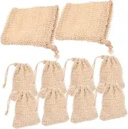 MOTHNUR 10pcs Soap Cotton Bathing Supply Scrubbing Nets Drawstring Sisal Foaming Pouches Saver Bath Cloth Exfoliating Bath Shower Bath Tools