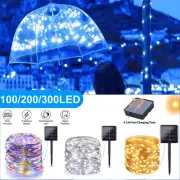 200/300LED Solar Fairy String Lights Copper Wire Outdoor Garden Xmas Party Decor
