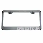 Titanium Gun Metal License Plate Frame CROSSTOUR Laser Etched Metal Screw Cap (for: Honda Civic)