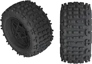 ARRMA Backflip Lp 4S 3.8 Rc Truck Tires with Foam Inserts, Mounted On Multi-Spoke Black Wheels (Set of 2): AR550050
