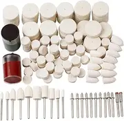 Felt Wool Polishing Buffing Pad Set Wheel Grinding Head Point & Mandrel Kit Accessories Tools Compatible for Dremel