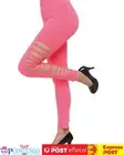 1980s 1990s Neon Pink Leggings Disco Costume Pants Madonna Cyndi Lauper