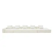[James Lane] Riley Boucle Ivory Modular Sofa - 1x Arm, 4x Armless, 1x Right Terminal