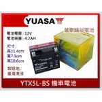 ☆新北鶯歌電池☆實體店面 YUASA YTX5L-BS 5號機車電池 90/100CC 可超商取貨