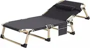Oxford Cloth Foldable Camping Bed with Pillow Height Adjustable Foldable Bed for Adults with Carry Bag Widen 70cm/27.5in