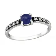 Silver Solitaire Sodalite Ring