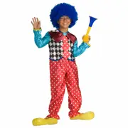 Polka Dot Clown Funny Circus Dress Up Boys Costume M