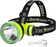 Headlamp - Rechargeable Headlight | Led Head Lamp | Gear Dive Head Light Underwater Flashlight | Ipx8 Waterproof USB Diving Gear Diving Light | 350m Lighting Distance 2 Lighting Modes