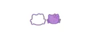 Hello kitty face cookie cutter and stamp set debosser two tone