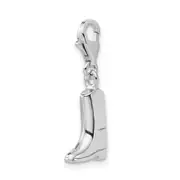 Sterling Silver Ss Rh Click-On Polished Boot Charm
