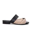 Vegan sandals backless flat open-toe smart sleek organic fabric breathable lined