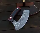 Chef Knife Custom Handmade Damascus Steel Ulu Knife KPro 121