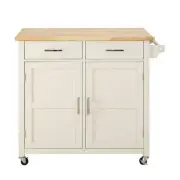 Easy Goods Living Macie Easy White Small Kitchen Cart