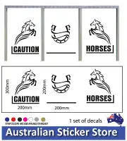 CAUTION HORSES stickers for Horse FLOAT Trailer