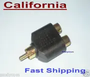 RCA AV Audio Y Splitter Plug Adapter 1 Male to 2 Female