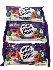 Cadbury Mini Snow Balls Milk Chocolate With Super Crisp Shell 9 Ounce (3 BAGS)