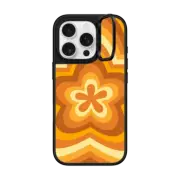 iPhone 16 Pro Mirror Ring Stand Case MagSafe Compatible honey retro flower