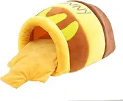 Generic Pet Cat Bed Sleeping Bed Warm Nest Semienclosed Small Dog House Cute Removable Cushion Puppy Kennel Honey Pot Shape Cozy Cave