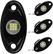 ULTECHNOVO 4pcs Undercarriage Lights Wired Automobiles outside Neon Vehicles Powered Car Interior Lights Marker Outdoor Light Cars Car Underbody Lights Aluminum Alloy Black