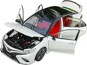 Scale Finished Model Car 1:18 Scale Diecasts for TOYOTA Camry 8th Generation Alloy Car Model Metal Luxury Car Simulation Miniature Replica Car(White)