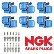 High Performance Ignition Coil & NGK Ruthenium Spark Plug Set for Chrysler UF359
