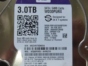 I.故障硬碟- WD30PURX 3TB紫標 直購價350