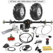 40'' Go Kart Rear Axle+48V 1000W Electric Brushless Differential Motor+7" Wheel