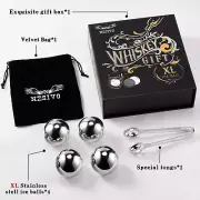 DELUXE Whiskey Burbon Balls Glasses Set Rocks Ice Cubes Cool BEST Gift For Men