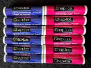 12pk CHAP ICE WATERMELON & BLUE RASPBERRY SOOTHE DRY CHAPPED LIP BALM CHAPSTICK