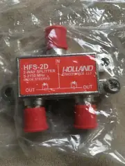 2 Way HOLLAND Coax Splitter HFS-2 DISH APPROVED 5-2150Mhz red**5 For $15**
