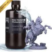 Water Washable 3D Printer Resin 1KG Ceramic Grey 405nm UV Fast Cure LCD DLP SLA
