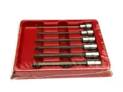 Snap on Tools New 206EFABL 3/8"dr SAE 6 Piece Long Ball Hex Socket Driver Set