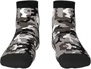[JBYJBX] Black Grey White Camo Print Adult Socks Womens Mens Workout Thermal Cozy All-Season Gift Holiday Articles Use