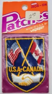 USA United States & Canada Flags Handshake - Voyager Vintage NIP Patch