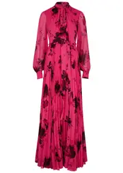 Erdem Floral-print Chiffon Gown - Red - 10 (UK10 / S) 10 (UK10 / S)