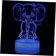 Cute Elephant Night Light for Kids, 16 Colors Dimmable Animal Little Elephant