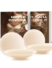 Nipple Covers for Women 2 Pairs Reusable Pasties Sticky Bra for Backless Dres...