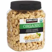 Kirkland Signature USDA Organic Whole Raw Cashew Unsalted Unroasted 40oz FRESH..