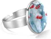 [FVQL] Adjustable Ring for Girls, snow winter pattern
