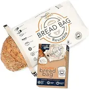 [Think4Earth] Cotton Linen Bread Bag Organic - Reusable bread bags for homemade bread gift giving - Bread Container for large Sourdough Loafs – Counter Top Cloth Bread Storage and Transport Solution