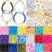 3800 Pcs Flat Round Polymer Clay Spacer Beads for Jewelry Making Bracelets