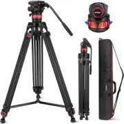NEEWER 74" Pro Video Tripod with Adjustable Damping Fluid Head, Metal Heavy D...