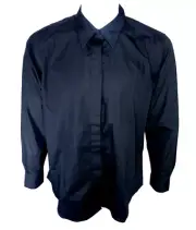 Chef Works Womens Server Dress Shirt XL Black W150-BLK Long Sleeve Button Up NEW