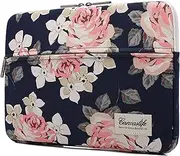Canvaslife White Rose Laptop Sleeve - Waterproof & Shockproof Laptop Computer Sleeve - Protects Laptops During Transport - Unisex - Pink