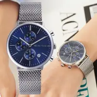 在飛比找momo購物網優惠-【Relax Time】日本機芯三眼計時腕錶/藍40mm(R