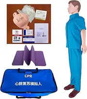 Adult CPR Manikin, CPR Simulator Training Model with 180° Head Rotation and Pupil Contrast Operation, 4 Operating Functions and Realistic Training, for Medical School